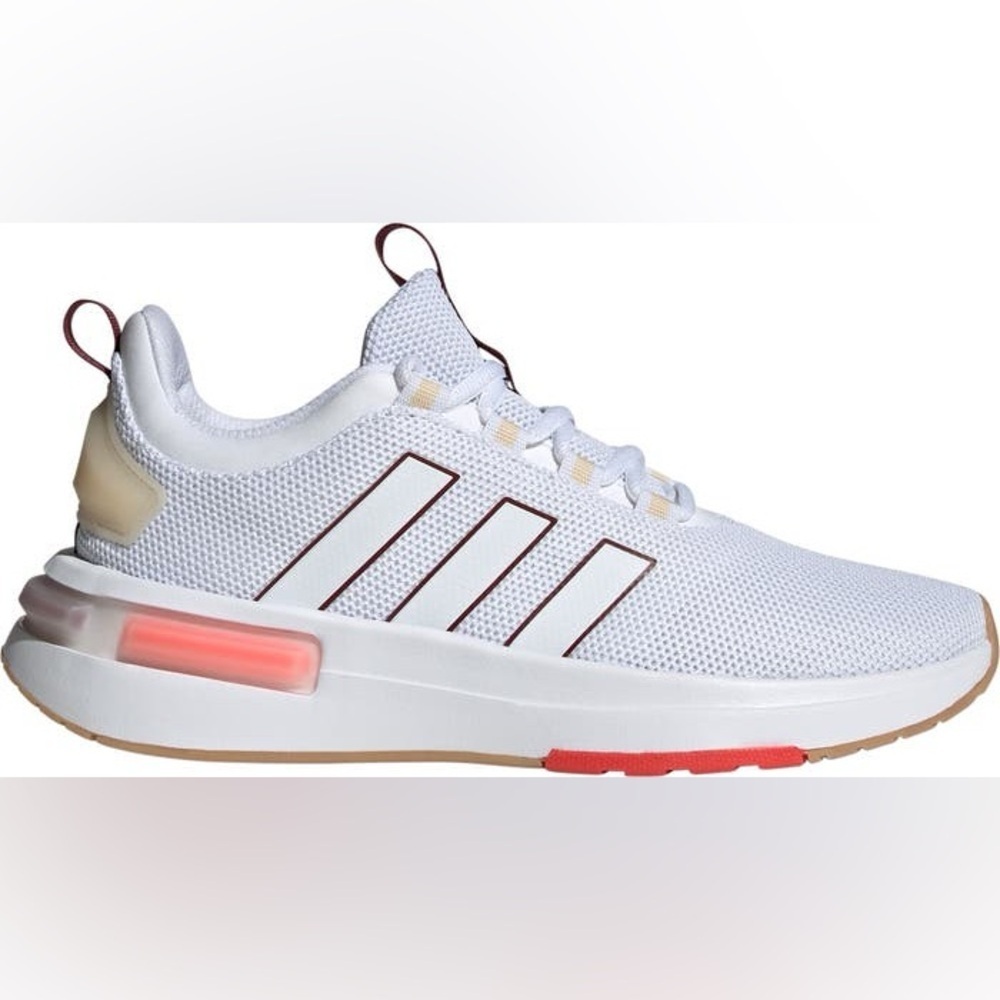 adidas Racer TR23 Running Sneaker - White Burgundy, Size 6 EUC